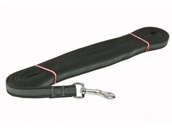 Stopovací šňůra pogumovany stříbrná spona černá 10 m x 12 mm