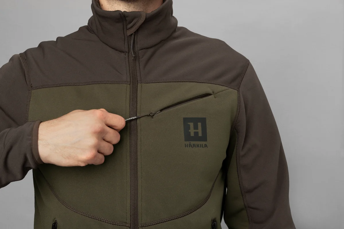 Pánská fleecová bunda Härkila Olaf Willow Green/Shadow Grey — obrázek 3