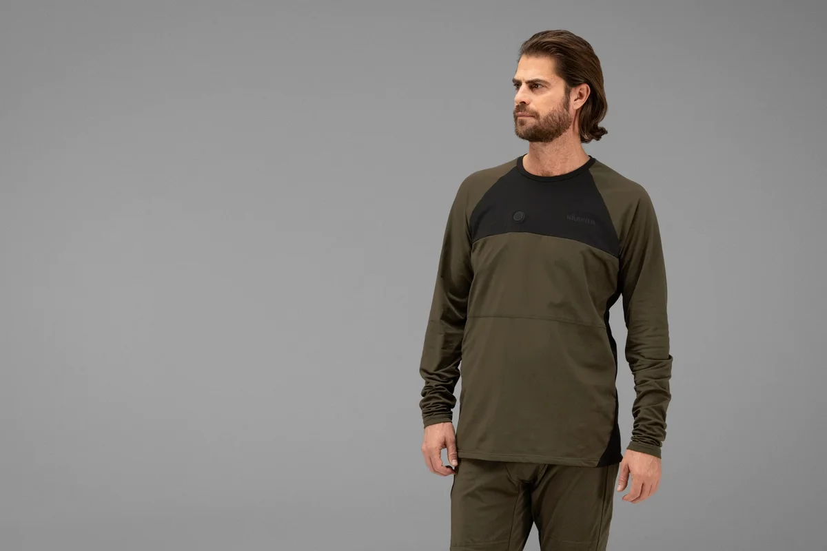 Pánské vyhřívané triko s Härkila Heat L/S Willow Green/Black — obrázek 4