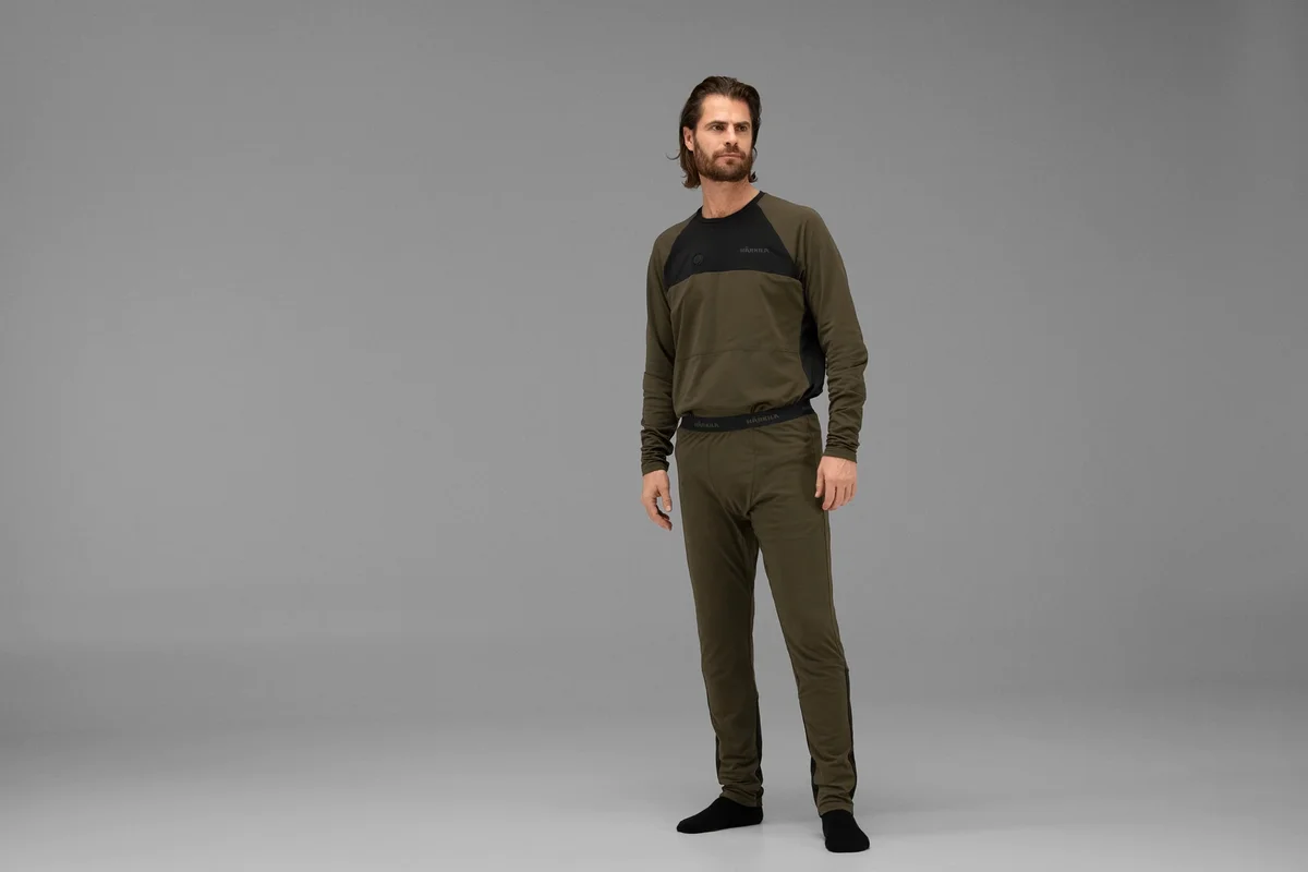 Pánské vyhřívané triko s Härkila Heat L/S Willow Green/Black — obrázek 5