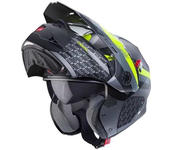 Helma na moto Caberg Tourmax X Sarabe matt gun metal/black/yellow fluo — obrázek 5