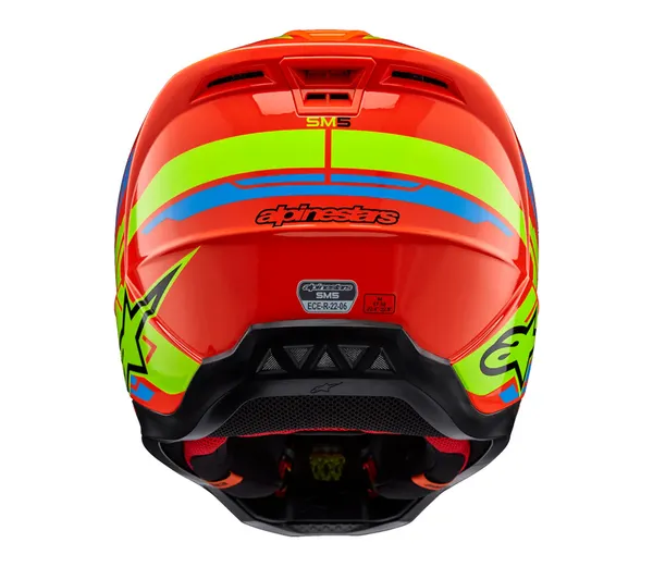 Helma na motokros Alpinestars SM5 Action 2 orange fluo/cyan/yellow fluo — obrázek 6