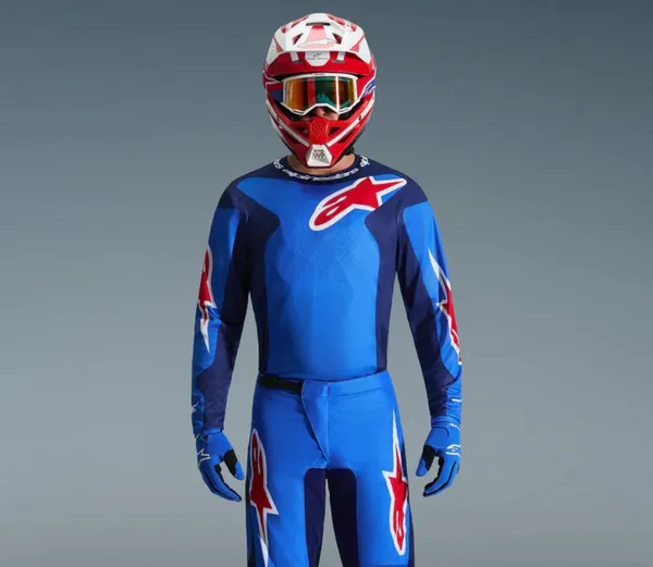 Motokrosový dres 2026 Alpinestars Fluid Grid blue/red — obrázek 6