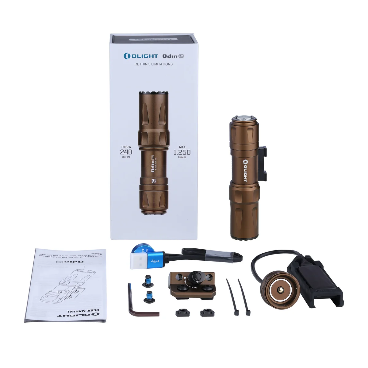 Profesionální taktická LED svítilna Olight Odin Mini desert 1250 lm — obrázek 7
